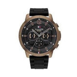 Buy Shop Tommy Hilfiger Luca Chronograph Black Dial Black Rubber Strap Watch For Men - 1710491 USA Online