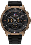 Buy Shop Tommy Hilfiger Luca Chronograph Black Dial Black Rubber Strap Watch For Men - 1710491 USA Online