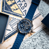 Buy Shop Tommy Hilfiger Luca Chronograph Blue Dial Blue Silicone Strap Watch For Men - 1710489 USA Online