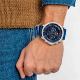 Buy Shop Tommy Hilfiger Luca Chronograph Blue Dial Blue Silicone Strap Watch For Men - 1710489 USA Online