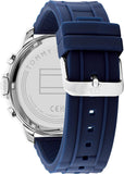Buy Shop Tommy Hilfiger Luca Chronograph Blue Dial Blue Silicone Strap Watch For Men - 1710489 USA Online