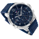 Buy Shop Tommy Hilfiger Luca Chronograph Blue Dial Blue Silicone Strap Watch For Men - 1710489 USA Online