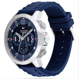 Buy Shop Tommy Hilfiger Luca Chronograph Blue Dial Blue Silicone Strap Watch For Men - 1710489 USA Online