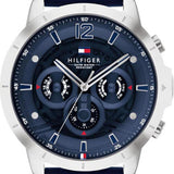 Buy Shop Tommy Hilfiger Luca Chronograph Blue Dial Blue Silicone Strap Watch For Men - 1710489 USA Online