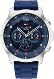 Buy Shop Tommy Hilfiger Luca Chronograph Blue Dial Blue Silicone Strap Watch For Men - 1710489 USA Online