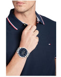 Buy Shop Tommy Hilfiger Luca Chronograph Blue Dial Silver Steel Strap Watch For Men - 1710492 USA Online