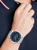 Buy Shop Tommy Hilfiger Luca Chronograph Blue Dial Silver Steel Strap Watch For Men - 1710492 USA Online