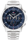 Buy Shop Tommy Hilfiger Luca Chronograph Blue Dial Silver Steel Strap Watch For Men - 1710492 USA Online