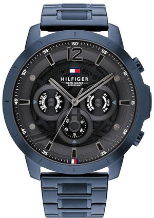 Buy Shop Tommy Hilfiger Luca Chronograph Grey Dial Blue Steel Strap Watch For Men - 1710493 USA Online