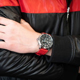 Buy Shop Tommy Hilfiger Luca Chronograph Grey Dial Red Silicone Strap Watch For Men - 1710490 USA Online