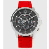 Buy Shop Tommy Hilfiger Luca Chronograph Grey Dial Red Silicone Strap Watch For Men - 1710490 USA Online