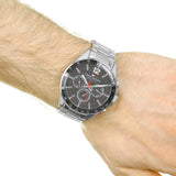 Buy Shop Tommy Hilfiger Luke Chronograph Black Dial Silver Steel Strap Watch for Men - 1791104 USA Online