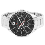 Buy Shop Tommy Hilfiger Luke Chronograph Black Dial Silver Steel Strap Watch for Men - 1791104 USA Online