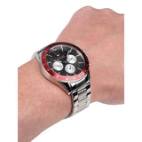 Buy Shop Tommy Hilfiger Luke Chronograph Black Dial Silver Steel Strap Watch for Men - 1791122 USA Online