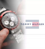 Buy Shop Tommy Hilfiger Luke Chronograph Black Dial Silver Steel Strap Watch for Men - 1791122 USA Online