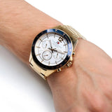 Buy Shop Tommy Hilfiger Luke Chronograph White Dial Gold Steel Strap Watch for Men - 1791121 USA Online