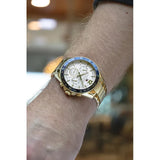 Buy Shop Tommy Hilfiger Luke Chronograph White Dial Gold Steel Strap Watch for Men - 1791121 USA Online