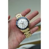 Buy Shop Tommy Hilfiger Luke Chronograph White Dial Gold Steel Strap Watch for Men - 1791121 USA Online