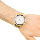 Buy Shop Tommy Hilfiger Luke Chronograph White Dial Gold Steel Strap Watch for Men - 1791121 USA Online