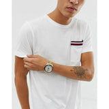Buy Shop Tommy Hilfiger Luke Chronograph White Dial Gold Steel Strap Watch for Men - 1791121 USA Online