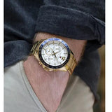 Buy Shop Tommy Hilfiger Luke Chronograph White Dial Gold Steel Strap Watch for Men - 1791121 USA Online