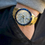 Buy Shop Tommy Hilfiger Luke Chronograph White Dial Gold Steel Strap Watch for Men - 1791121 USA Online