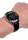 Buy Shop Tommy Hilfiger Luke Quartz Black Dial Black Leather Strap Watch for Men - 1791117 USA Online