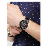 Buy Shop Tommy Hilfiger Luke Quartz Black Dial Black Leather Strap Watch for Men - 1791117 USA Online