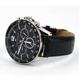 Buy Shop Tommy Hilfiger Luke Quartz Black Dial Black Leather Strap Watch for Men - 1791117 USA Online