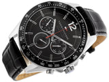Buy Shop Tommy Hilfiger Luke Quartz Black Dial Black Leather Strap Watch for Men - 1791117 USA Online
