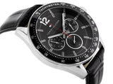 Buy Shop Tommy Hilfiger Luke Quartz Black Dial Black Leather Strap Watch for Men - 1791117 USA Online