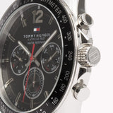 Buy Shop Tommy Hilfiger Luke Quartz Black Dial Black Leather Strap Watch for Men - 1791117 USA Online