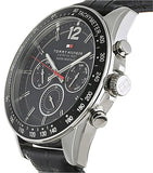 Buy Shop Tommy Hilfiger Luke Quartz Black Dial Black Leather Strap Watch for Men - 1791117 USA Online