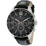 Buy Shop Tommy Hilfiger Luke Quartz Black Dial Black Leather Strap Watch for Men - 1791117 USA Online