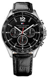 Buy Shop Tommy Hilfiger Luke Quartz Black Dial Black Leather Strap Watch for Men - 1791117 USA Online