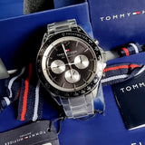 Buy Shop Tommy Hilfiger Luke Quartz Black Dial Silver Steel Strap Watch for Men - 1791120 USA Online