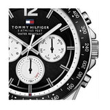 Buy Shop Tommy Hilfiger Luke Quartz Black Dial Silver Steel Strap Watch for Men - 1791120 USA Online