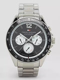 Buy Shop Tommy Hilfiger Luke Quartz Black Dial Silver Steel Strap Watch for Men - 1791120 USA Online