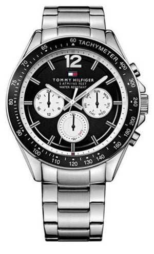Buy Shop Tommy Hilfiger Luke Quartz Black Dial Silver Steel Strap Watch for Men - 1791120 USA Online