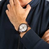 Buy Shop Tommy Hilfiger Luke Quartz White Dial Brown Leather Strap Watch for Men - 1791118 USA Online