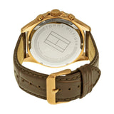 Buy Shop Tommy Hilfiger Luke Quartz White Dial Brown Leather Strap Watch for Men - 1791118 USA Online