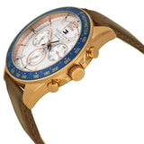 Buy Shop Tommy Hilfiger Luke Quartz White Dial Brown Leather Strap Watch for Men - 1791118 USA Online