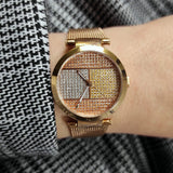 Buy Shop Tommy Hilfiger Lynn Crystals Rose Gold Dial Rose Gold Mesh Strap Watch For Women - 1781868 USA Online