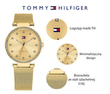Buy Shop Tommy Hilfiger Lynn Quartz Gold Dial Gold Mesh Bracelet Watch For Women - 1781864 USA Online