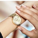 Buy Shop Tommy Hilfiger Lynn Quartz Gold Dial Gold Mesh Bracelet Watch For Women - 1781864 USA Online