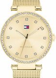 Buy Shop Tommy Hilfiger Lynn Quartz Gold Dial Gold Mesh Bracelet Watch For Women - 1781864 USA Online