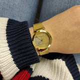 Buy Shop Tommy Hilfiger Lynn Quartz Gold Dial Gold Mesh Bracelet Watch For Women - 1781867 USA Online