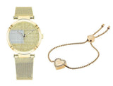 Buy Shop Tommy Hilfiger Lynn Quartz Gold Dial Gold Mesh Bracelet Watch For Women - 1781867 USA Online