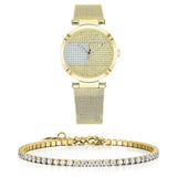 Buy Shop Tommy Hilfiger Lynn Quartz Gold Dial Gold Mesh Bracelet Watch For Women - 1781867 USA Online