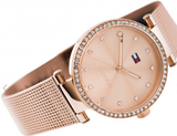 Buy Shop Tommy Hilfiger Lynn Quartz Rose Gold Dial Rose Gold Mesh Bracelet Watch For Women - 1781865 USA Online